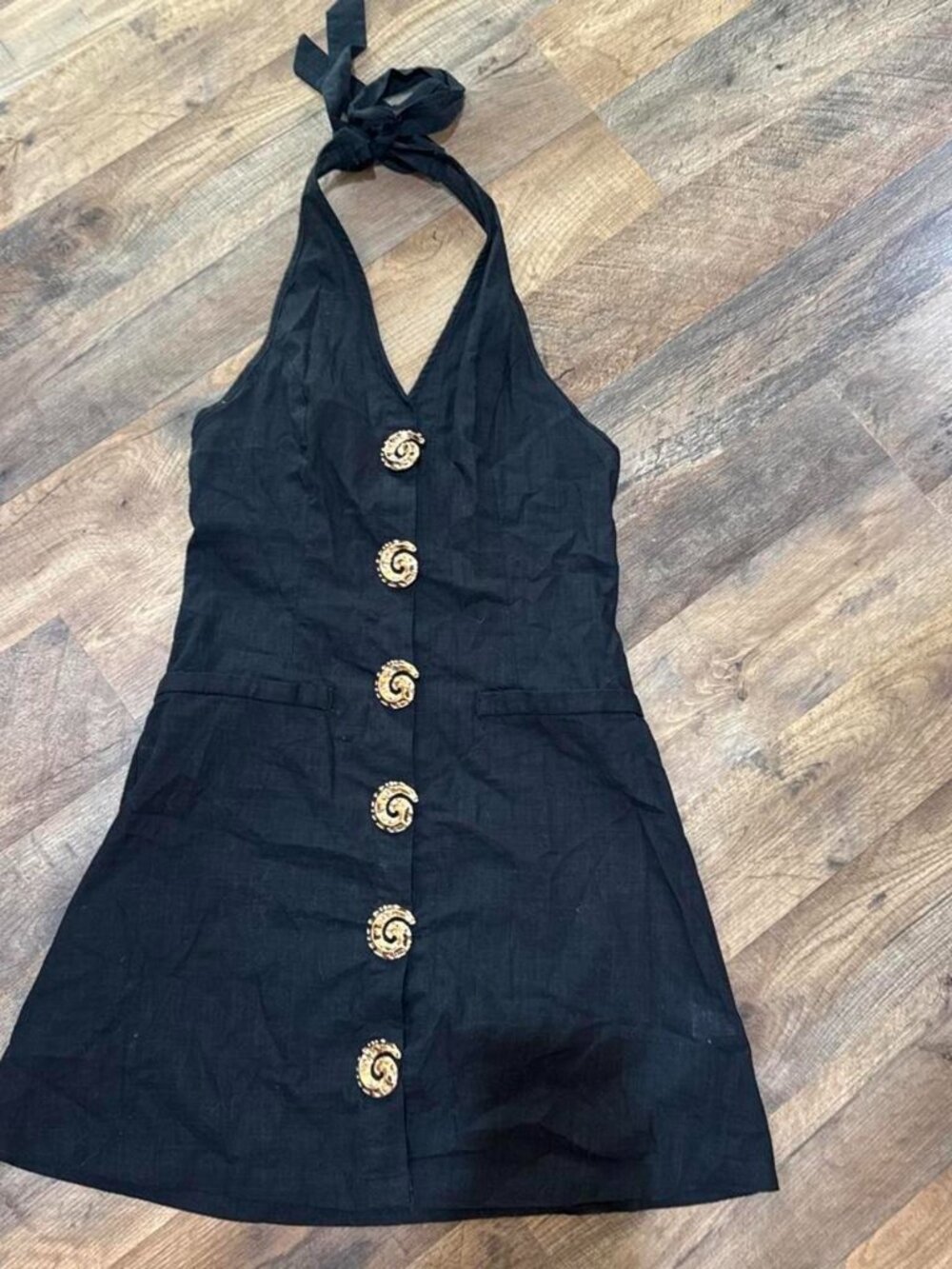 SHEIN black halter mini dress